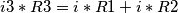i3 * R3 = i * R1 + i * R2 i3 * R3 = i * R1 + i * R2