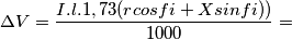 \Delta V=\frac{I.l.1,73(rcosfi+Xsinfi))}{1000}=