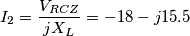 I_{2}=\frac{V_{RCZ}}{jX_{L}}=-18-j15.5