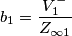 b_1=\frac{V_1^-}{Z_{\infty 1}}