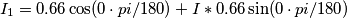 I_1 = 0.66 \cos(0\cdot pi/180) + I*0.66 \sin(0\cdot pi/180) I_1 = 0.66 \cos(0\cdot pi/180) + I*0.66 \sin(0\cdot pi/180)