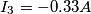 I_3 = -0.33 A I_3 = -0.33 A