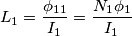 L_{1}=\frac{\phi _{11}}{I_{1}}=\frac{N_{1}\phi _{1}}{I_{1}} L_{1}=\frac{\phi _{11}}{I_{1}}=\frac{N_{1}\phi _{1}}{I_{1}}