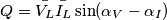 Q = \bar{V_L} \bar{I_L} \sin(\alpha_V - \alpha_I)