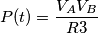 P(t)=\frac{V_AV_B}{R3} P(t)=\frac{V_AV_B}{R3}