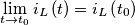 \lim_{t\to t_{0}}i_{L}\left(t\right)=i_{L}\left(t_{0}\right)