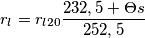 r_{l}= r_{l20}\frac{232,5+\Theta s}{252,5} r_{l}= r_{l20}\frac{232,5+\Theta s}{252,5}