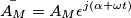 \bar {A_{M}} = A_{M} \epsilon ^{j(\alpha + \omega t)}