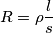 R=\rho \frac{l}{s}