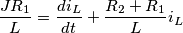 \frac {JR_1}{L}= { \frac{ di_L}{ dt } + \frac {R_2+  R_1} { L} i_L
