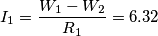 I_1={W_1-W_2 \over R_1}=6.32