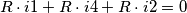 R \cdot i1+R\cdot i4+R\cdot i2=0 R \cdot i1+R\cdot i4+R\cdot i2=0