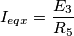 {{I}_{eqx}}=\frac{{{E}_{3}}}{{{R}_{5}}} {{I}_{eqx}}=\frac{{{E}_{3}}}{{{R}_{5}}}