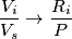 \frac{V_i}{V_s}\rightarrow\frac{R_i}{P}