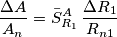 \frac{\Delta A}{A_n}=\bar S^A_{R_1}\,\frac{\Delta R_1}{R_{n1}}