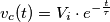 v_c(t)=V_i\cdot e^{-\frac{t}{\tau}}