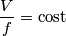 \frac{V}{f}=\text{cost}