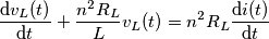 \frac{\mathrm{d}v_{L}(t)}{\mathrm{d}t} + \frac{n^{2}R_{L}}{L}v_{L}(t) = n^{2}R_{L}\frac{\mathrm{d}i(t)}{\mathrm{d}t}