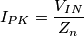 I_{PK}=\frac{V_{IN}}{Z_n}