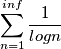 \sum_{n=1}^{inf}\frac{1}{logn}