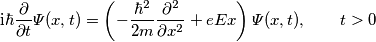 \mathrm{i}\hbar\frac{\partial}{\partial t}\varPsi(x,t)=\left(-\frac{\hbar^2}{2m}\frac{\partial^2}{\partial x^2}+eEx\right)\varPsi (x ,t), \qquad t >0