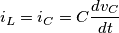 i_L = i_C = C \frac{dv_C}{dt}