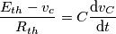 \frac{E_{th} - v_c}{R_{th}} =C\frac{\text{d}v_C}{\text{d}t}