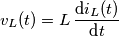 v_L (t) = L \, \frac{\text{d}i_L (t)}{\text{d}t}