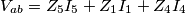 V_{ab}=Z_5I_5+Z_1I_1+Z_4I_4
