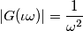 \left | G(\iota \omega) \right |=\frac{1}{\omega^{2}} \left | G(\iota \omega) \right |=\frac{1}{\omega^{2}}