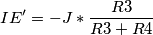 IE'=-J*\frac{R3}{R3+R4}