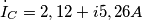{{\dot I}_{C} = 2,12 + i5,26 A} {{\dot I}_{C} = 2,12 + i5,26 A}