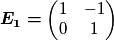 \boldsymbol{E_{1}=}\begin{pmatrix}1 & -1\\
0 & 1
\end{pmatrix}