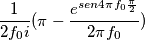 \frac{1}{2f_0 i} (\pi- \frac{e^{sen 4 \pi f_0 \frac{\pi}{2} }}{2\pi f_0})
