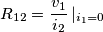 \[R_{12}= \frac{v_{1}}{i_{2}}\left |_{i_{1}=0}\]