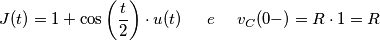 J(t)=1+\cos \left( \frac{t}{2} \right)\cdot u(t) \,\,\,\,\,\,\,\,\,e\,\,\,\,\,\,\,\, v_{C}(0-)=R\cdot1=R\,\, J(t)=1+\cos \left( \frac{t}{2} \right)\cdot u(t) \,\,\,\,\,\,\,\,\,e\,\,\,\,\,\,\,\, v_{C}(0-)=R\cdot1=R\,\,