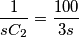 \frac{1}{sC_{2}}=\frac{100}{3s}