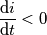 \frac{\text{d}i}{\text{d}t}<0 \frac{\text{d}i}{\text{d}t}<0