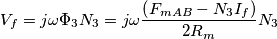 {V_f} = j\omega {\Phi _3}{N_3} = j\omega \frac{{\left( {{F_{mAB}} - {N_3}{I_f}} \right)}}{{2{R_m}}}{N_3}