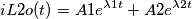 iL2o(t)=A1e^{\lambda1t}+A2e^{\lambda2t} iL2o(t)=A1e^{\lambda1t}+A2e^{\lambda2t}
