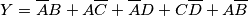 Y=\overline{A}B+A\overline{C}+\overline{A}D+C\overline{D}+A\overline{B}