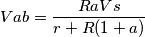 \[Vab=\frac{RaVs}{r+R(1+a)}\]