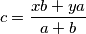 c = \frac{xb + ya}{a+b}