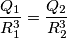\frac{Q_{1}}{R_{1}^3} = \frac{Q_{2}}{R_{2}^{3}}