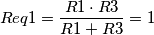 Req1= \frac{R1 \cdot R3}{R1+R3}=1