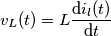 v_L(t)=L\frac{\mathrm{d} i_l(t)}{\mathrm{d} t}