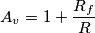 A_v=1+\frac{R_f}{R} A_v=1+\frac{R_f}{R}