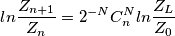 ln \frac{Z_{n+1}}{Z_n}= 2^{-N}C_n^N ln \frac{Z_L}{Z_0}