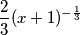 \frac{2}{3}(x+1)^{-\frac{1}{3}}
