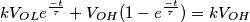 kV_{OL}e^{\frac{-t}{\tau}}+V_{OH}(1-e^{\frac{-t}{\tau}})=kV_{OH} kV_{OL}e^{\frac{-t}{\tau}}+V_{OH}(1-e^{\frac{-t}{\tau}})=kV_{OH}